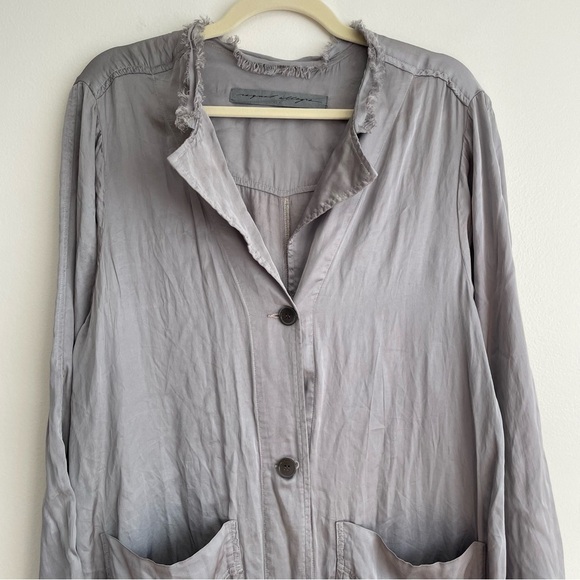 Raquel Allegra ombre maxi dress button front shirt dress long sleeve duster blue - Picture 4 of 12